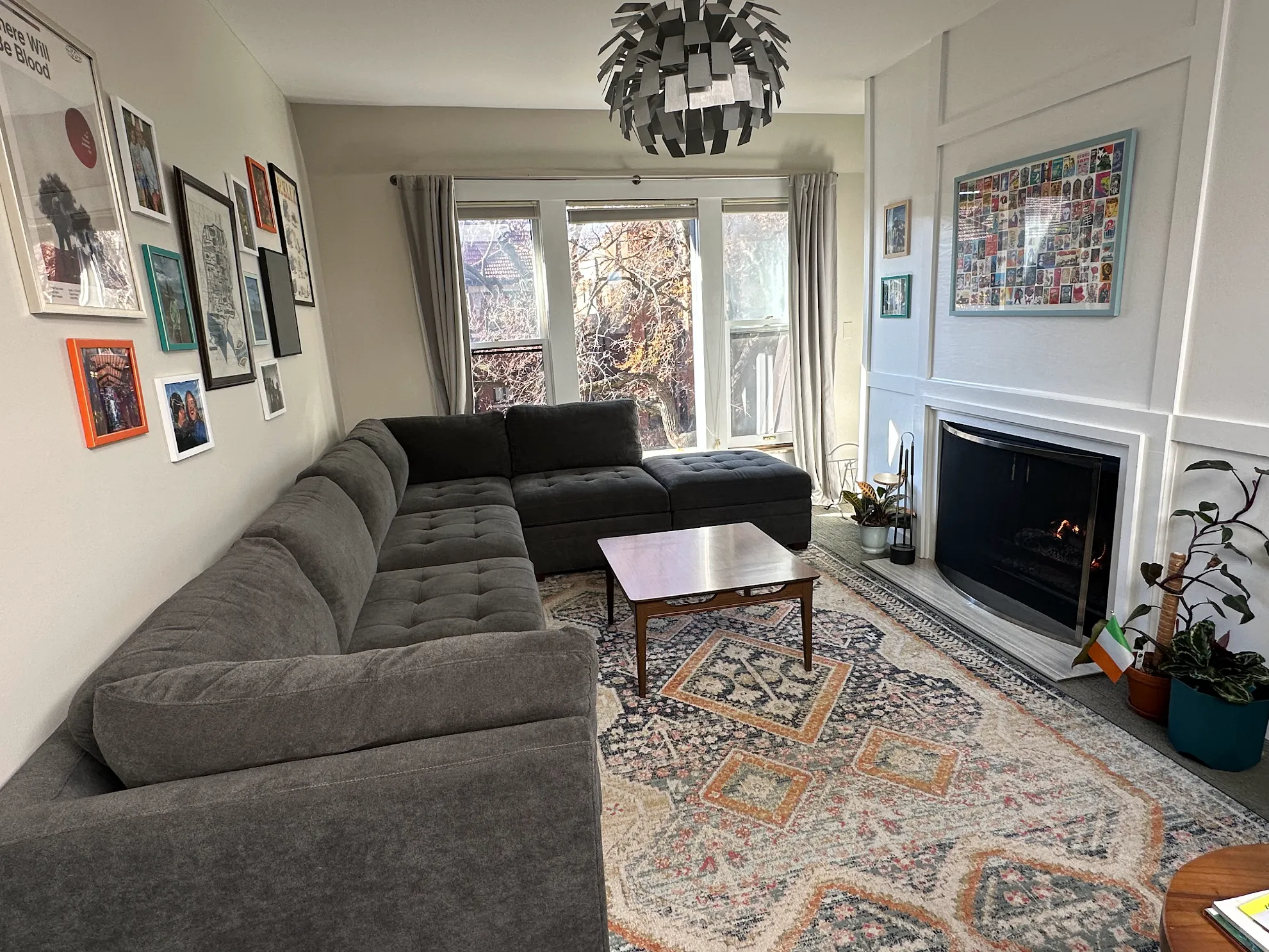 Modular sectional in customer's home