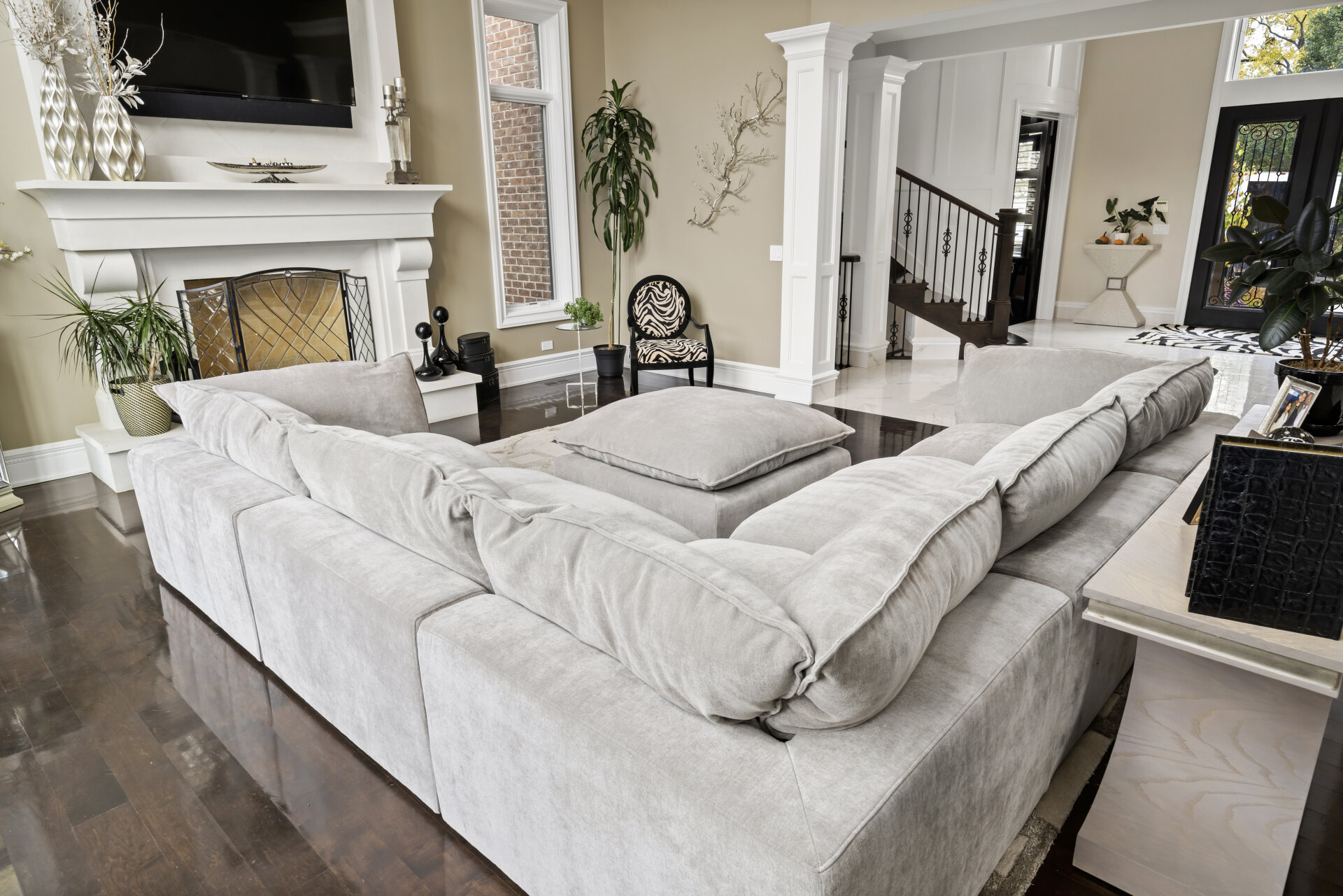 Gray Modular Cloud Couch Sectional 6 Pieces including Ottoman (Cat-5 Fabric) - Photo 5