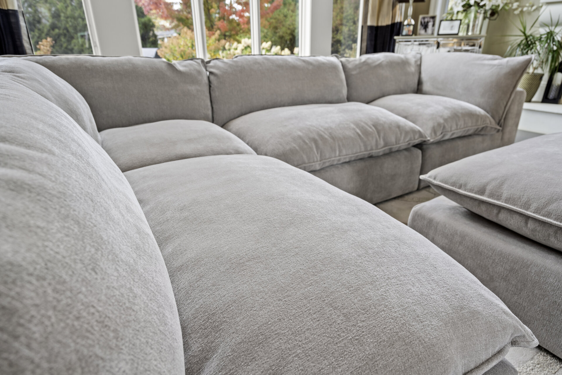 Gray Modular Cloud Couch Sectional 6 Pieces including Ottoman (Cat-5 Fabric) - Photo 9