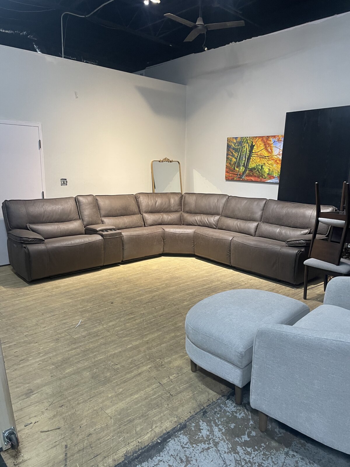 Brower Fabric Power Reclining Sectional with Power Headrests