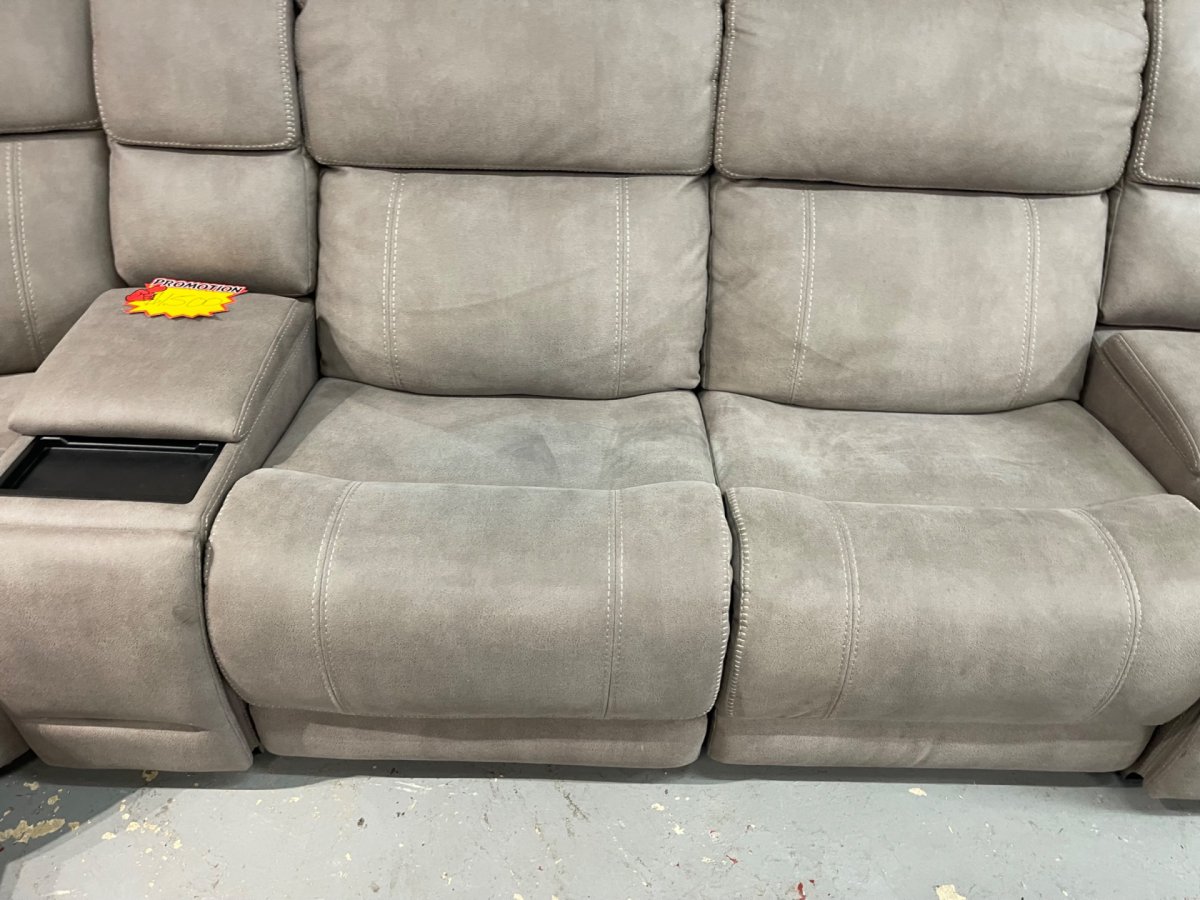 Newberry Fabric Power Reclining Sectional with Power Headrest & Power Lumbar - Image 6