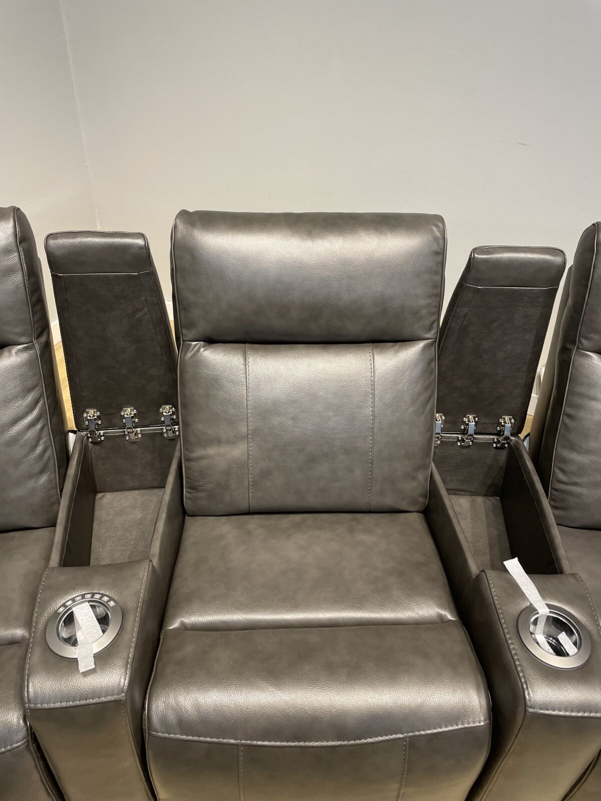 Issac Leather Power Reclining Home Theater Seating Dark Gray - Image 3