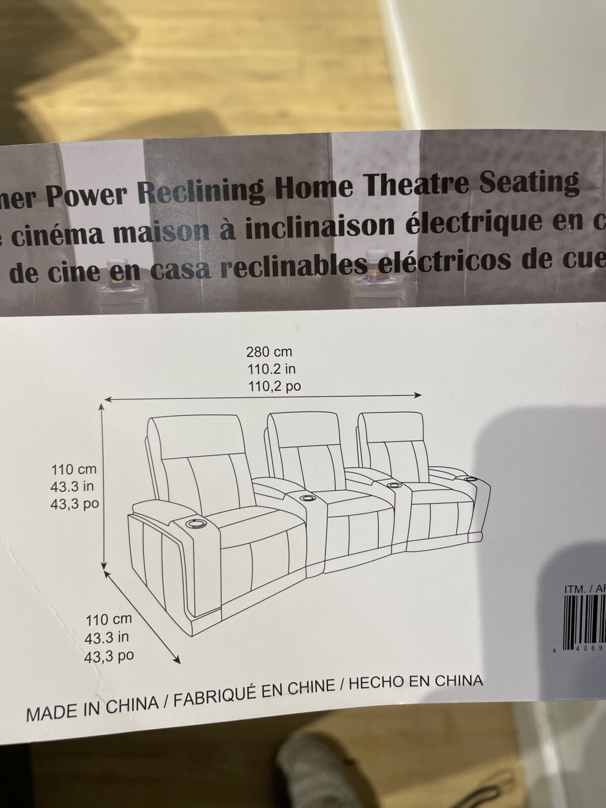 Issac Leather Power Reclining Home Theater Seating Dark Gray - Image 7