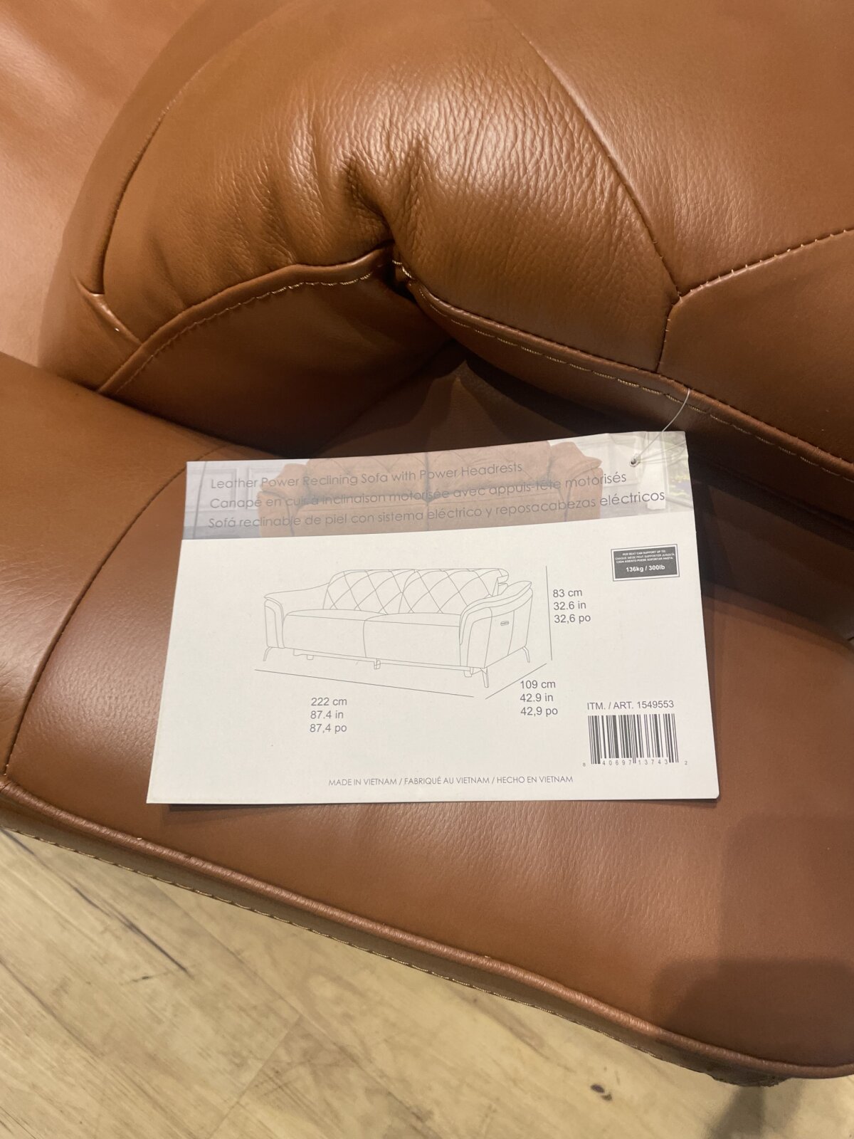 Carvel Leather Power Reclining Sofa With Power Headrest - Image 11