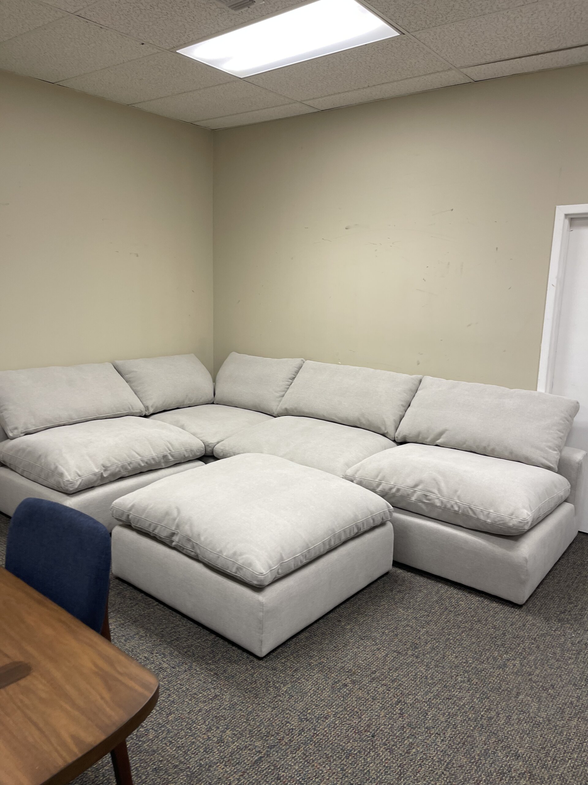 Light Gray Modular Cloud Couch Sectional 5 Pieces including Ottoman (Cat-3 Fabric) - Photo 1