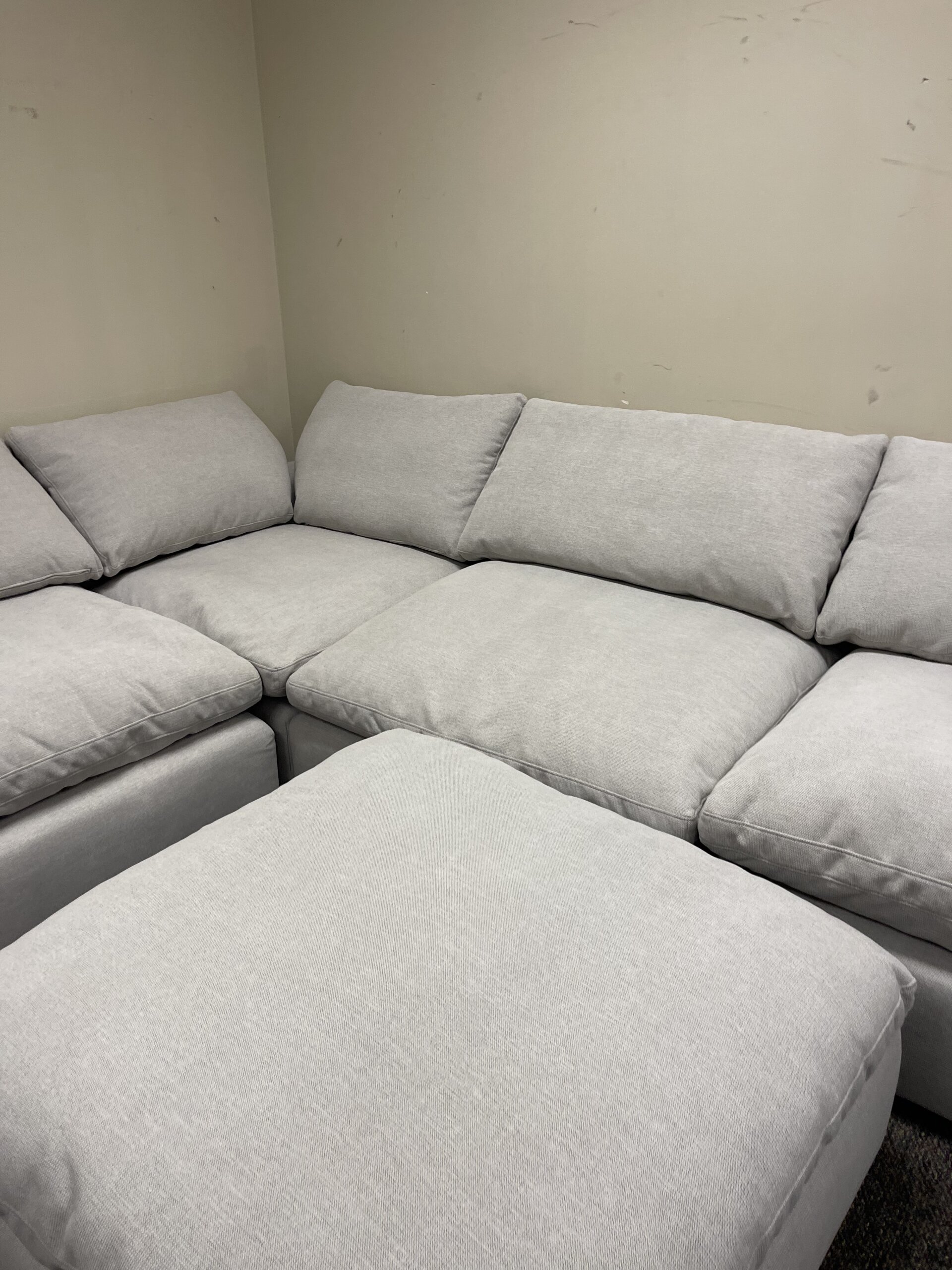 Light Gray Modular Cloud Couch Sectional 5 Pieces including Ottoman (Cat-3 Fabric) - Photo 3