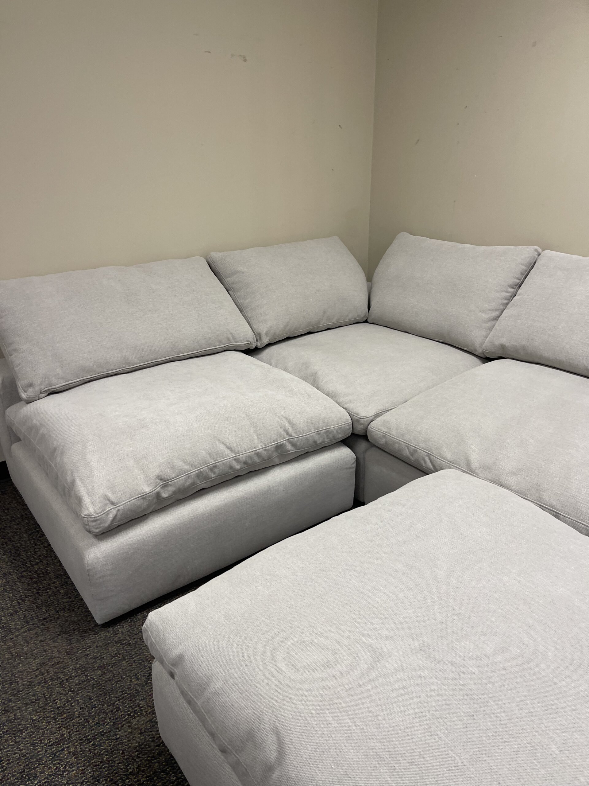 Light Gray Modular Cloud Couch Sectional 5 Pieces including Ottoman (Cat-3 Fabric) - Photo 4