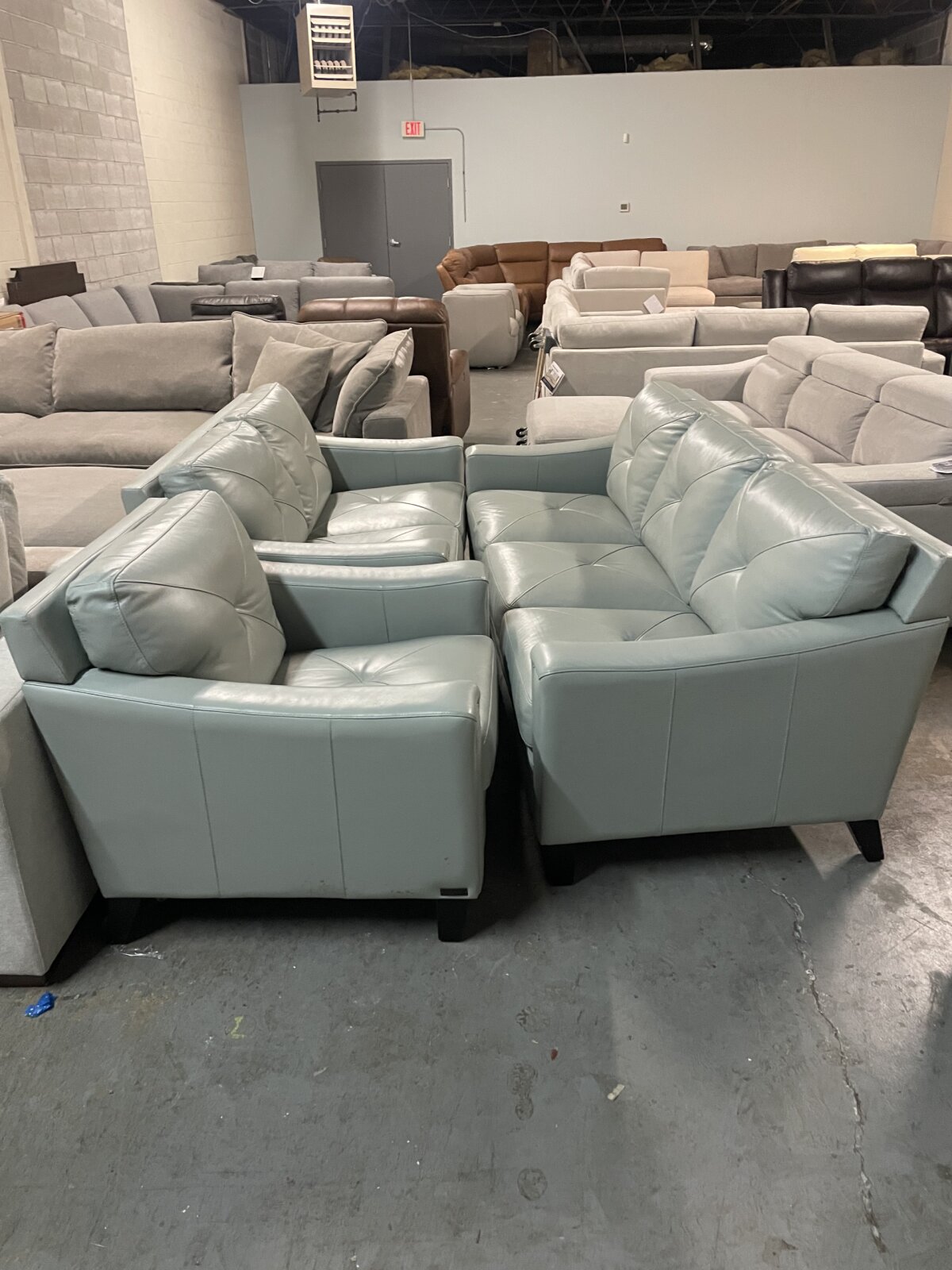 Atmore 3 Piece Top Grain Leather Set Sofa Loveseat Chair - Image 2