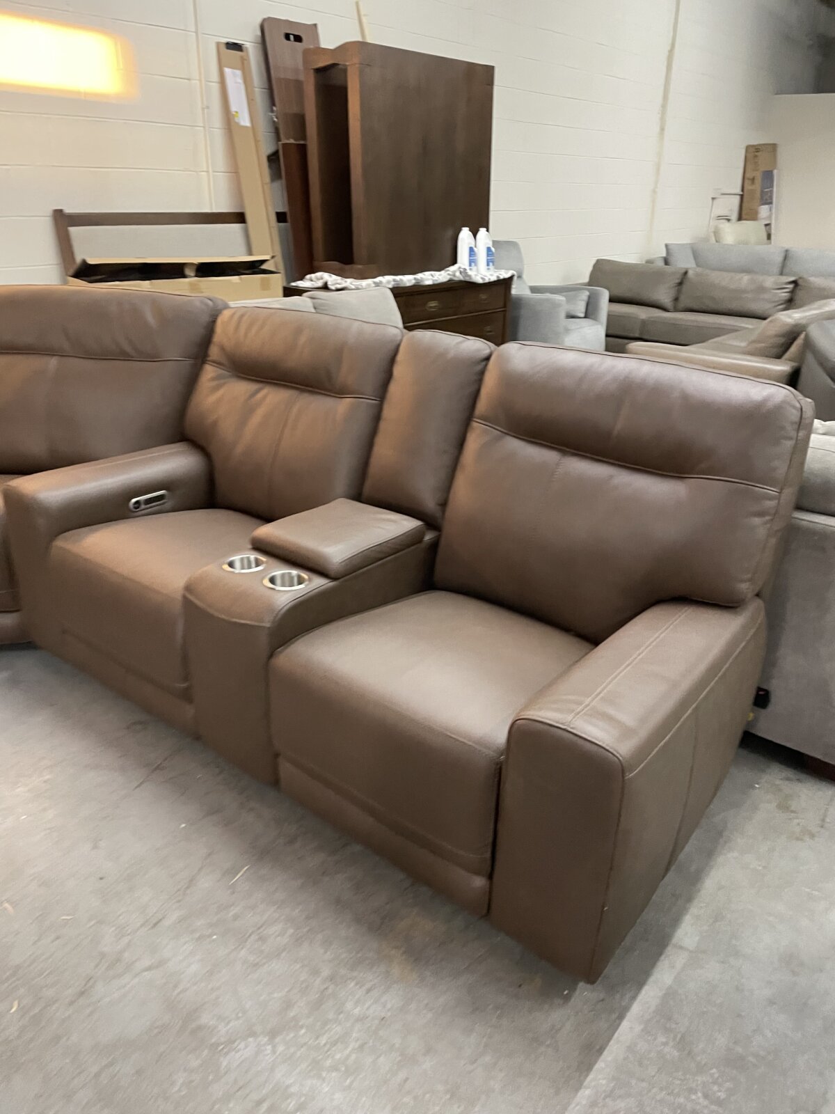 Atlas 3 Piece Leather Power Reclining Sectional With Power Headrests - Image 2