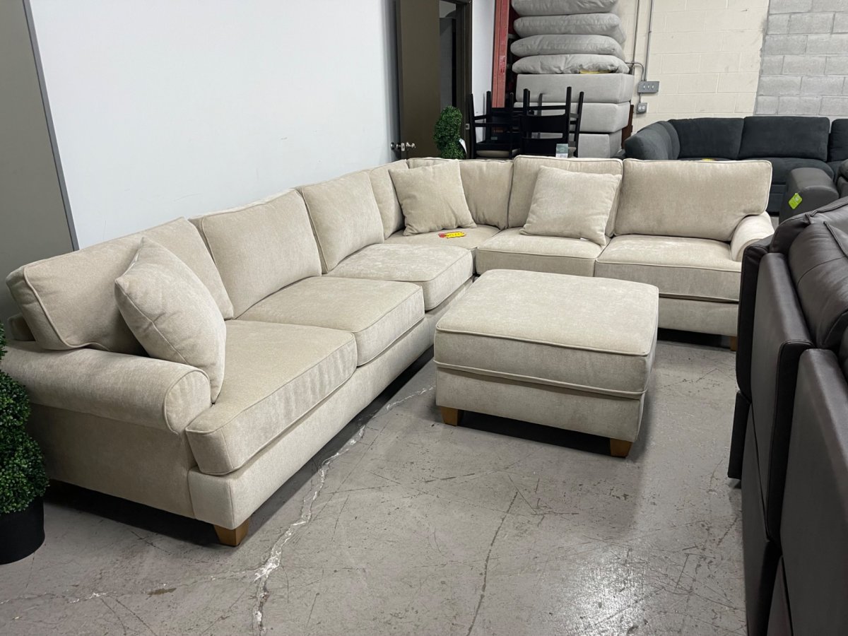 Hazel Fabric Sectional with Storage Ottoman - Image 1