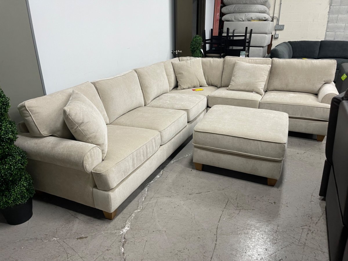 Hazel Fabric Sectional with Storage Ottoman - Image 2