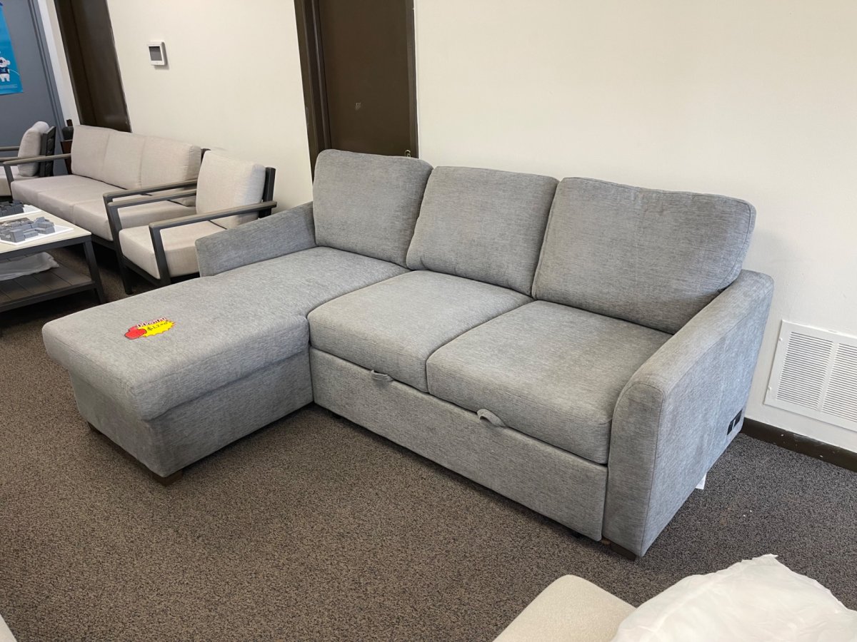 Coddle Cameron Convertible Sofa with Reversible Chaise and Storage, Gray - Photo 2