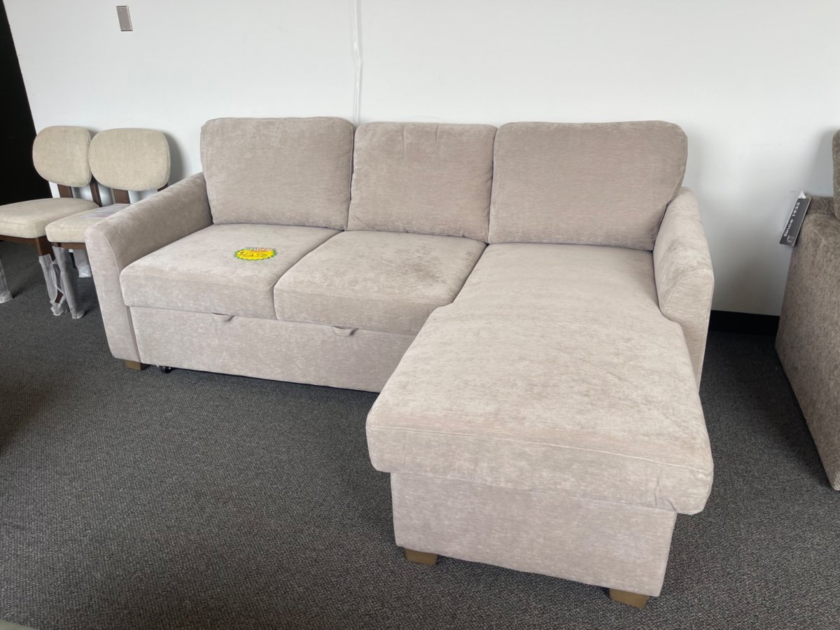 Coddle Cameron Convertible Sofa with Reversible Chaise and Storage, Taupe - Photo 2