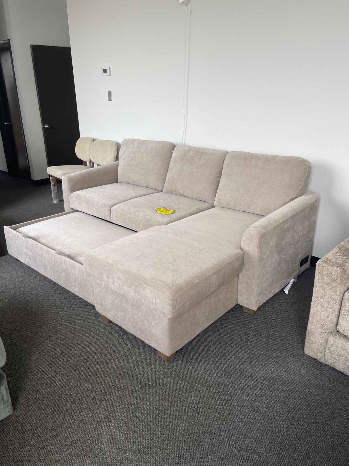 Coddle Cameron Convertible Sofa with Reversible Chaise and Storage, Taupe - Image 3