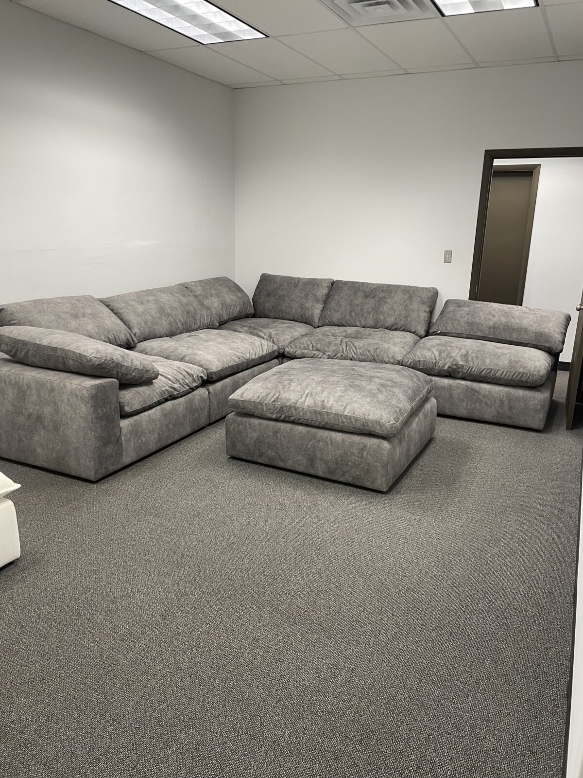 Dark Gray Modular Cloud Couch Sectional 6 Pieces including Ottoman (Cat-3 Fabric) - Photo 2