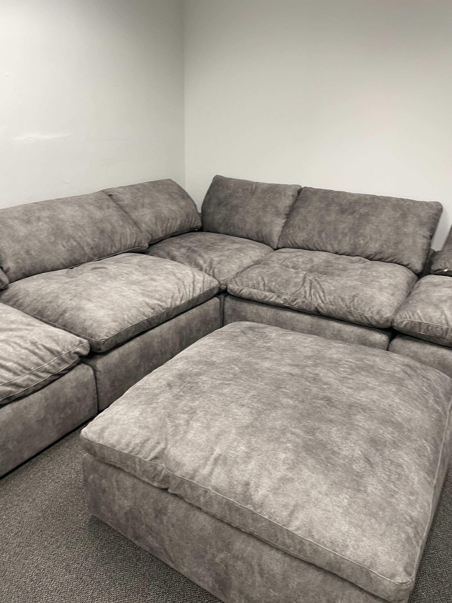 Dark Gray Modular Cloud Couch Sectional 6 Pieces including Ottoman (Cat-3 Fabric) - Photo 3