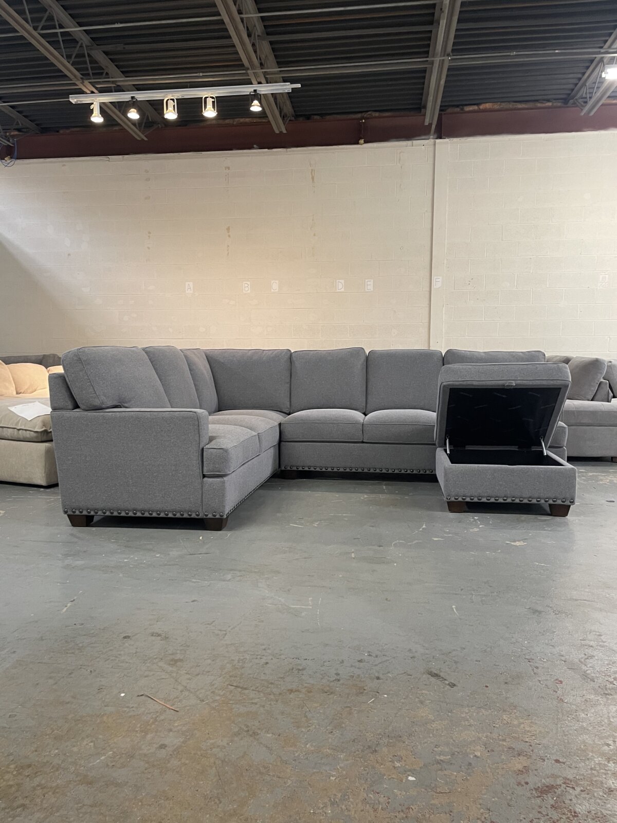 Thomasville Emilee Fabric Sectional With Storage Ottoman - Image 2