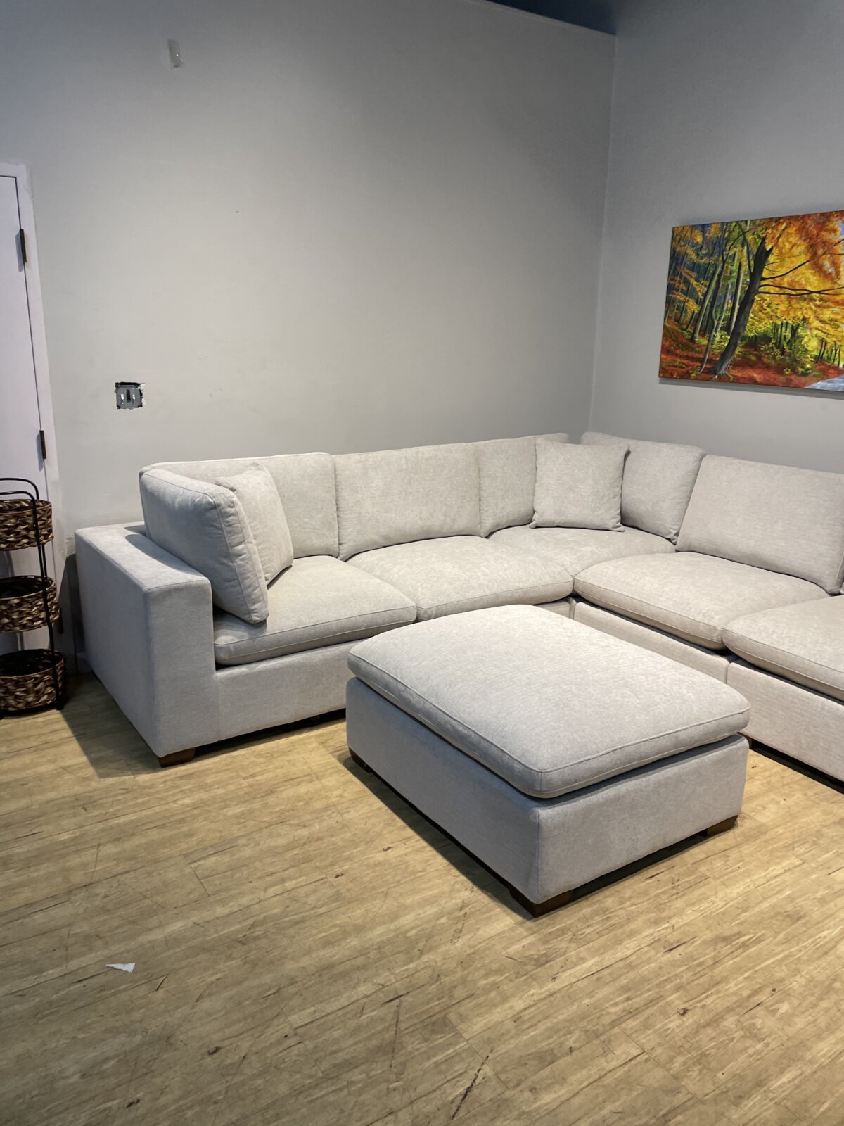 Thomasville Lowell 6 Piece Fabric Modular Sectional Gray - Image 3