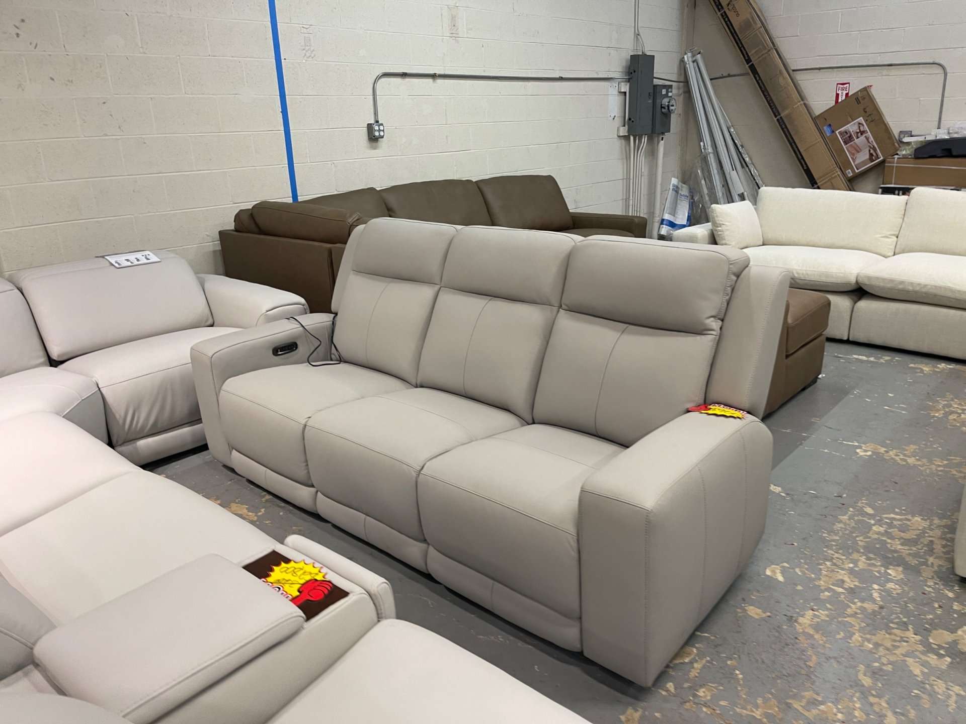 Wren Leather Power Reclining Sofa with Power Headrests