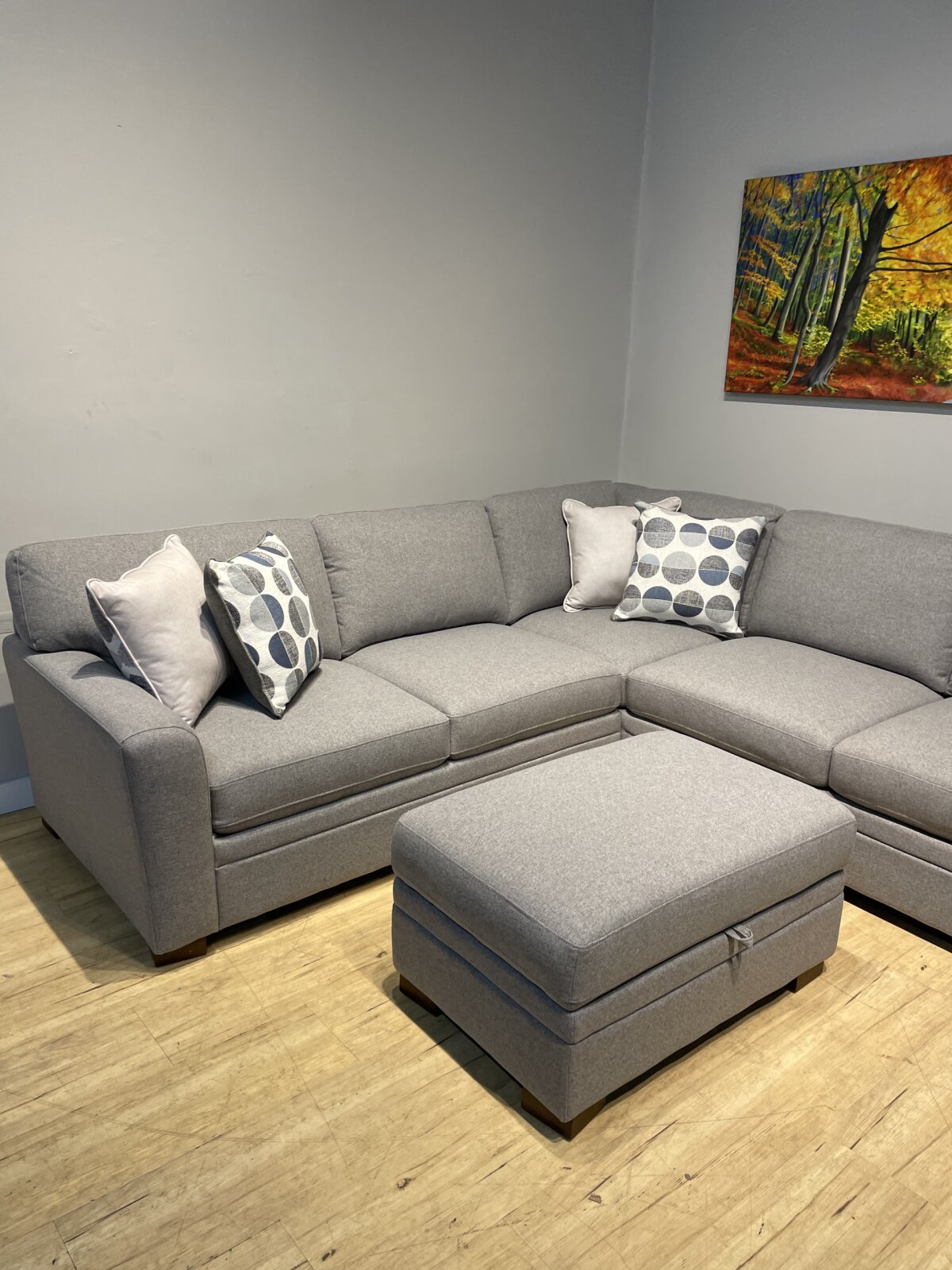Thomasville Langdon Fabric Sectional With Storage Ottoman - Image 2