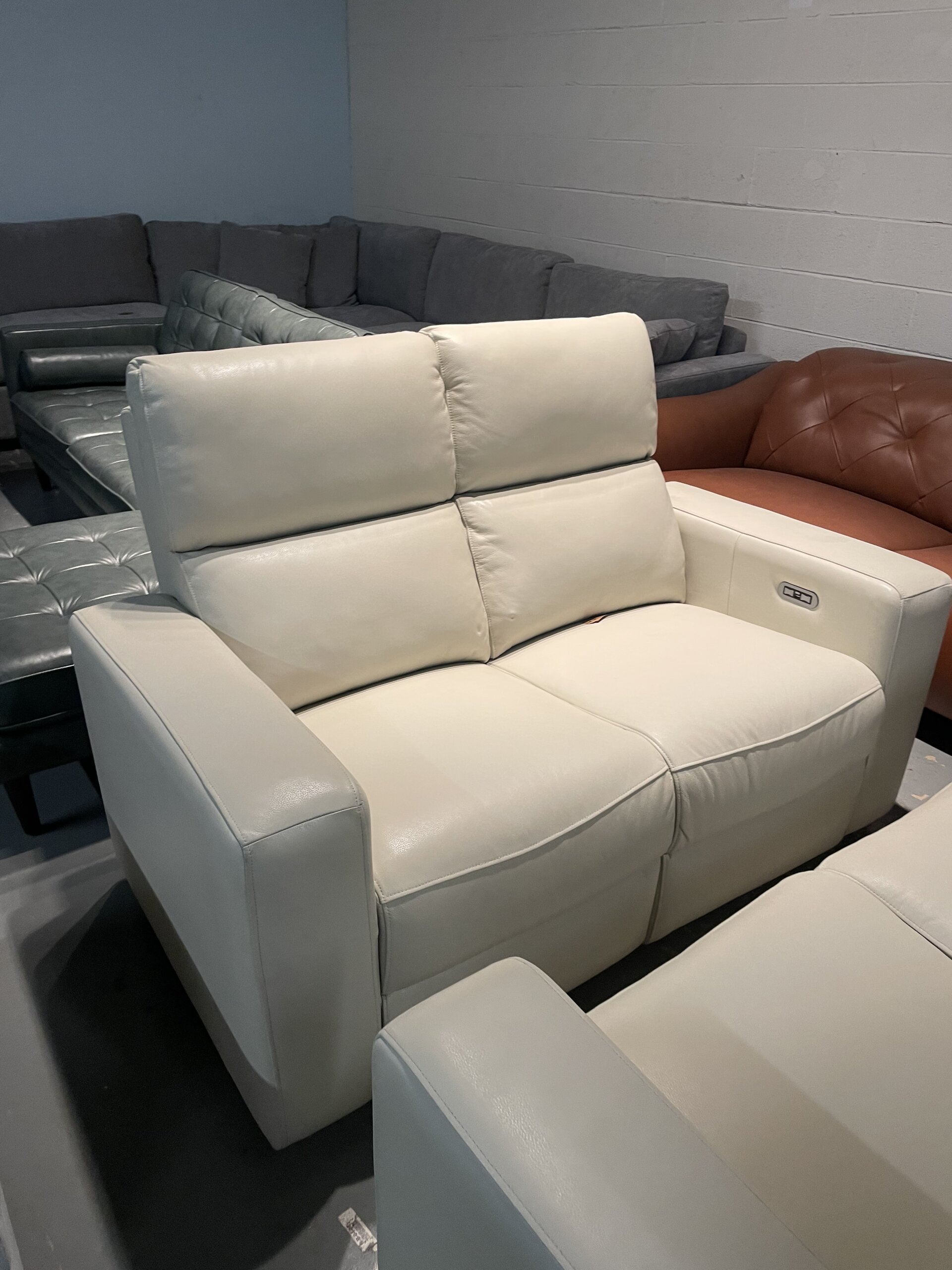 Kramer Leather Power Reclining Loveseat Couch
