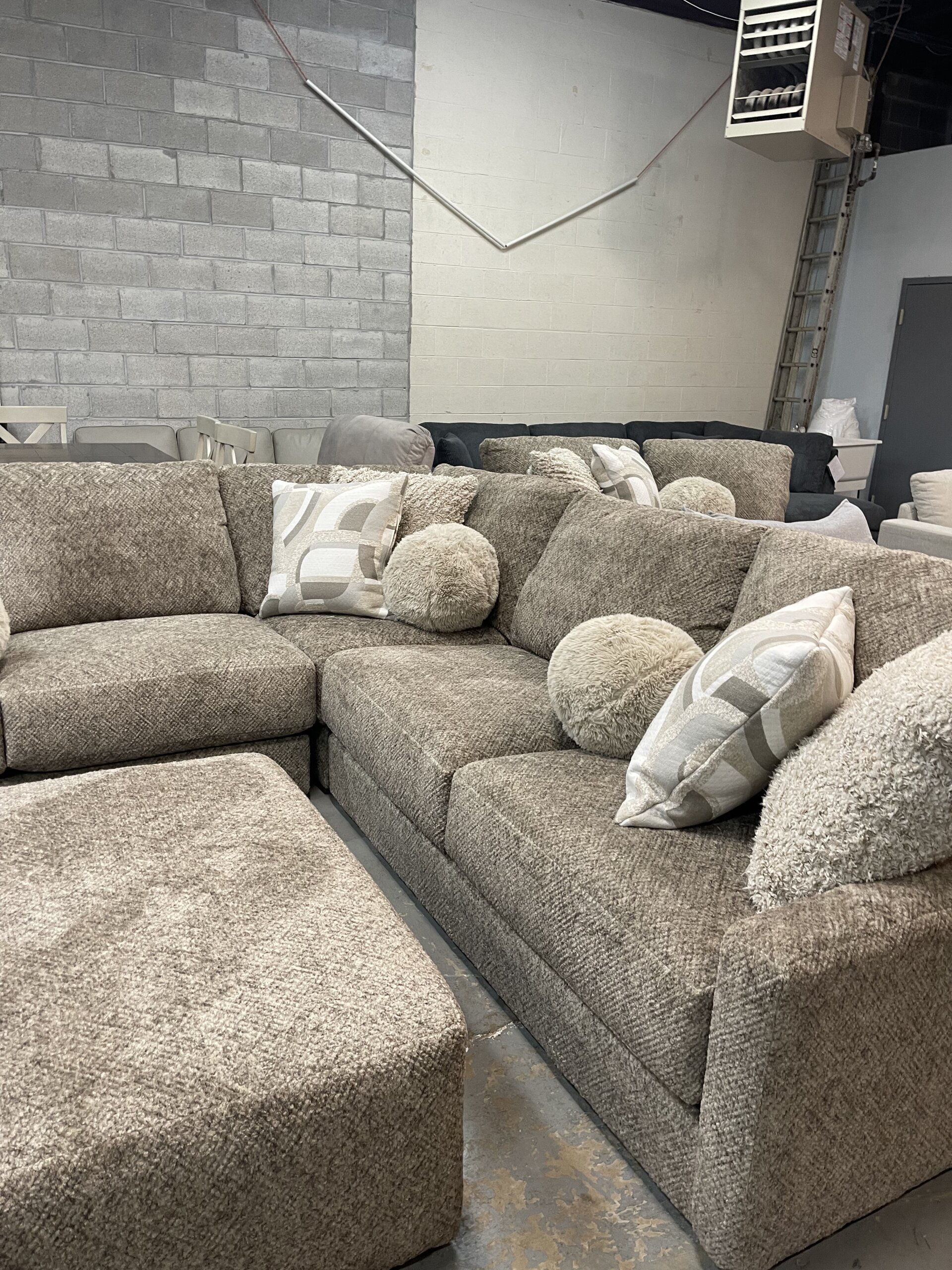 Jackson Turner 3 Piece Corner Sectional with Ottoman, Beige - Photo 4