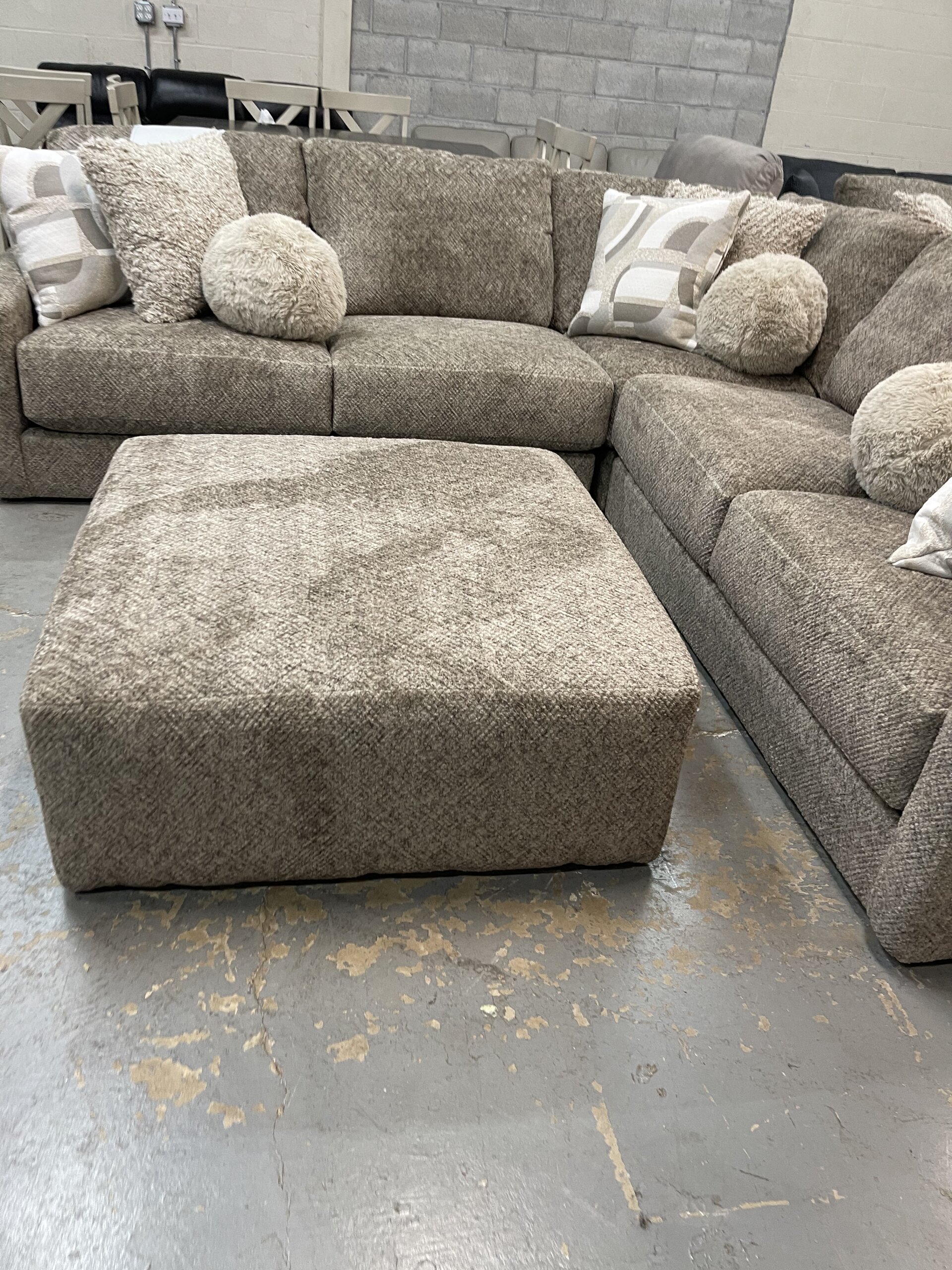 Jackson Turner 3 Piece Corner Sectional with Ottoman, Beige - Photo 6