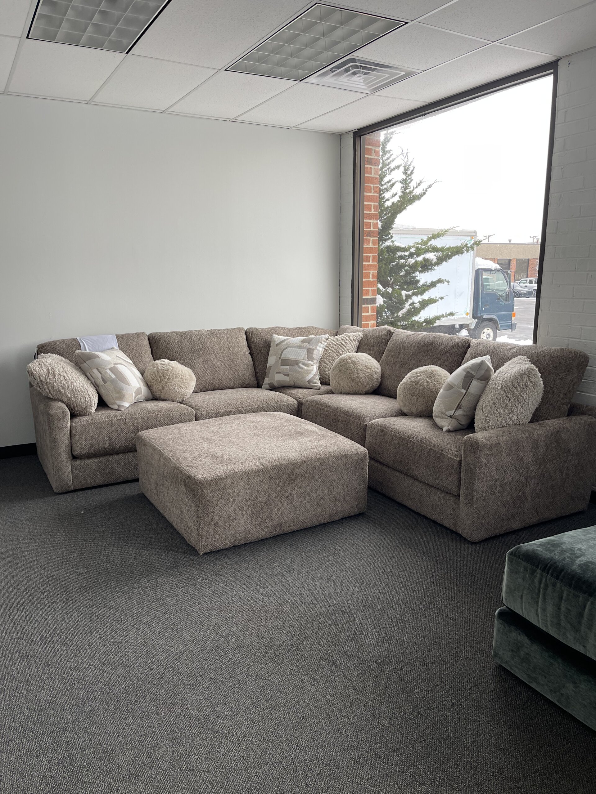 Jackson Turner 3 Piece Corner Sectional with Ottoman, Beige - Photo 10