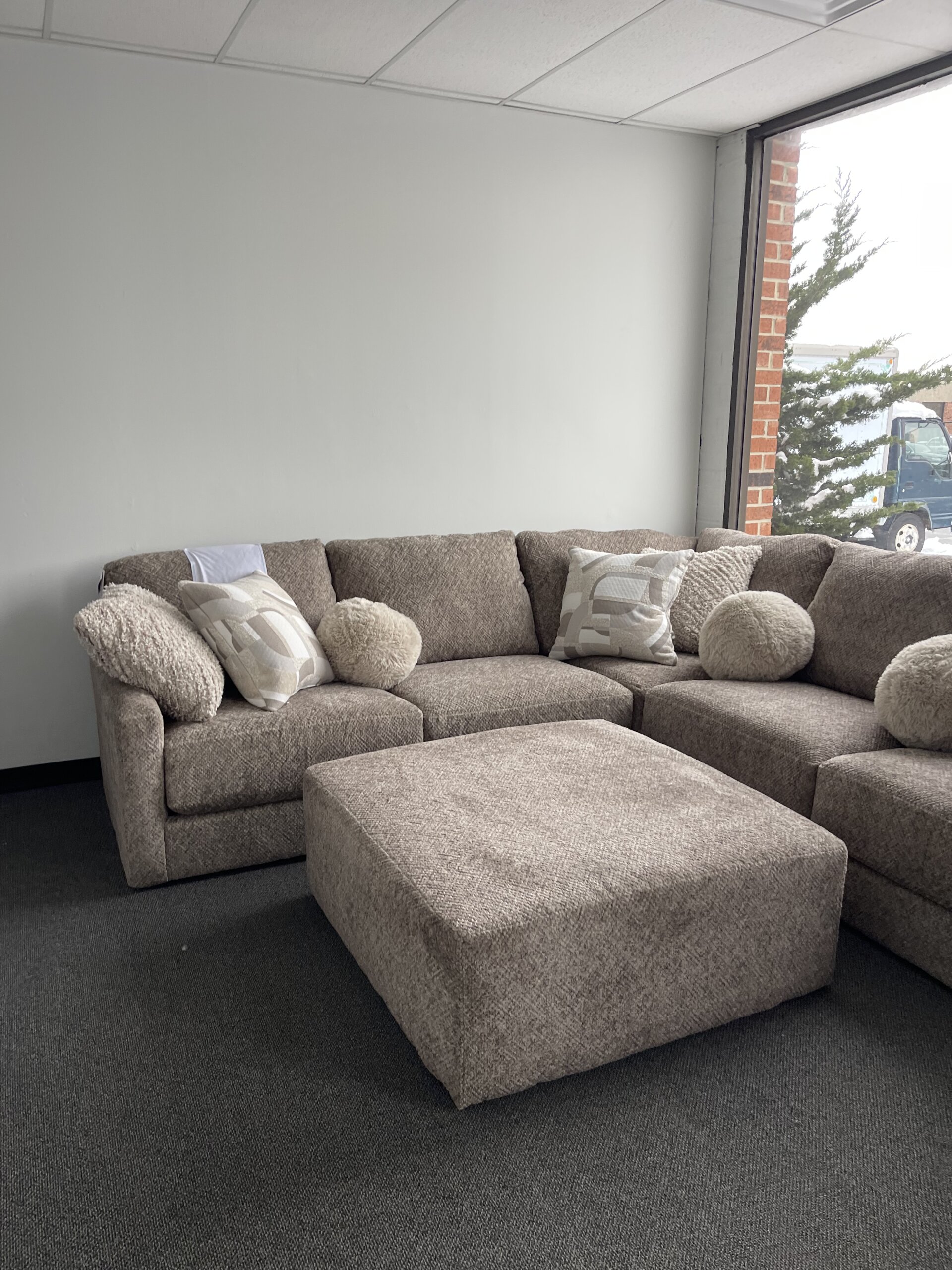 Jackson Turner 3 Piece Corner Sectional with Ottoman, Beige - Photo 11