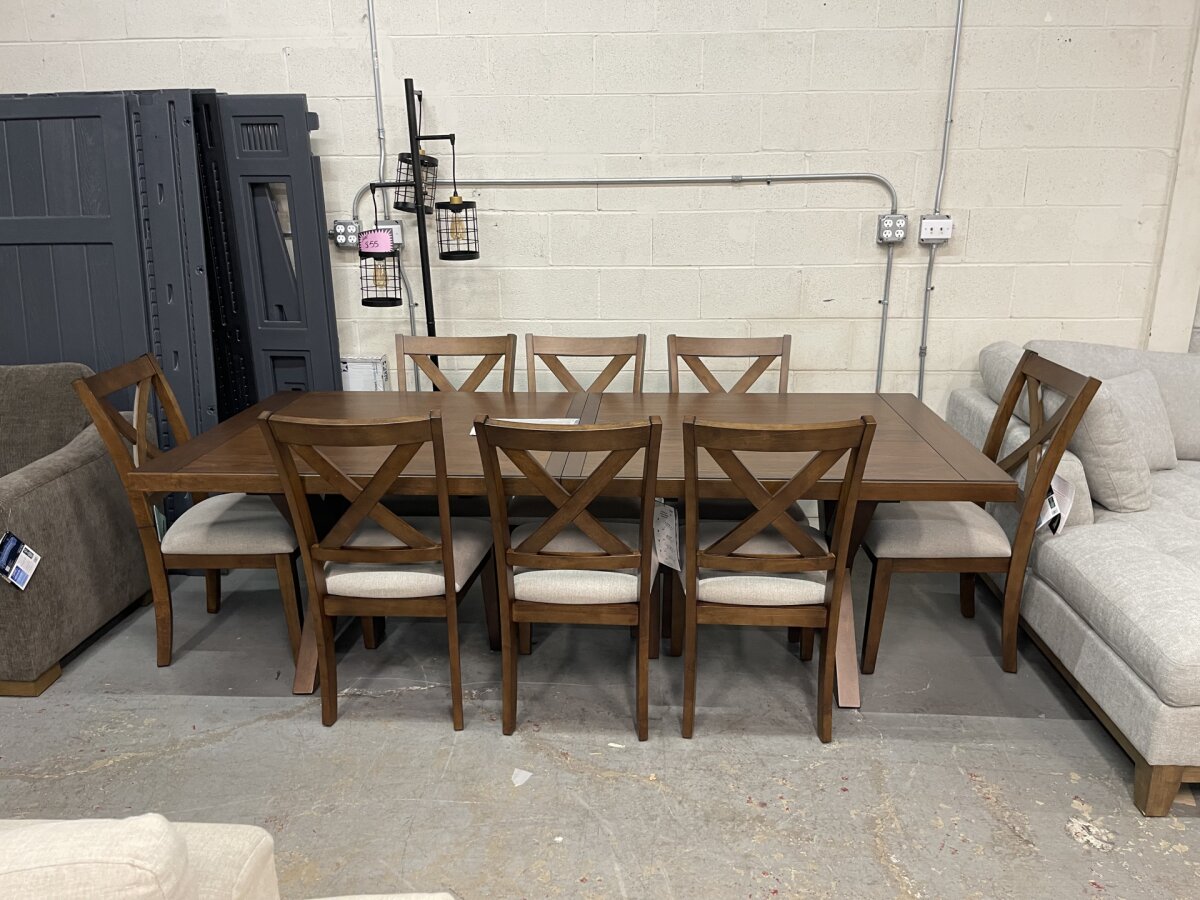 Lathan Dining Table and 8 Chairs (9-piece Set)