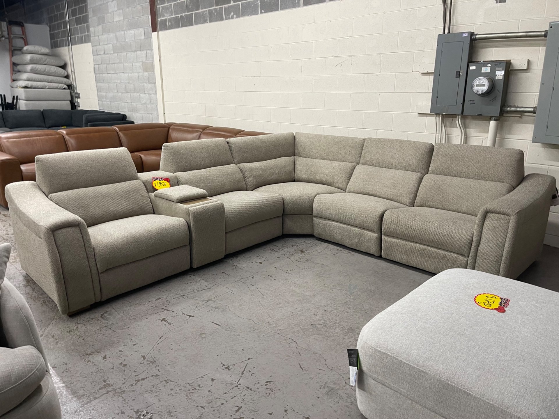Palisade Fabric Power Reclining Sectional with Power Lift Headrests