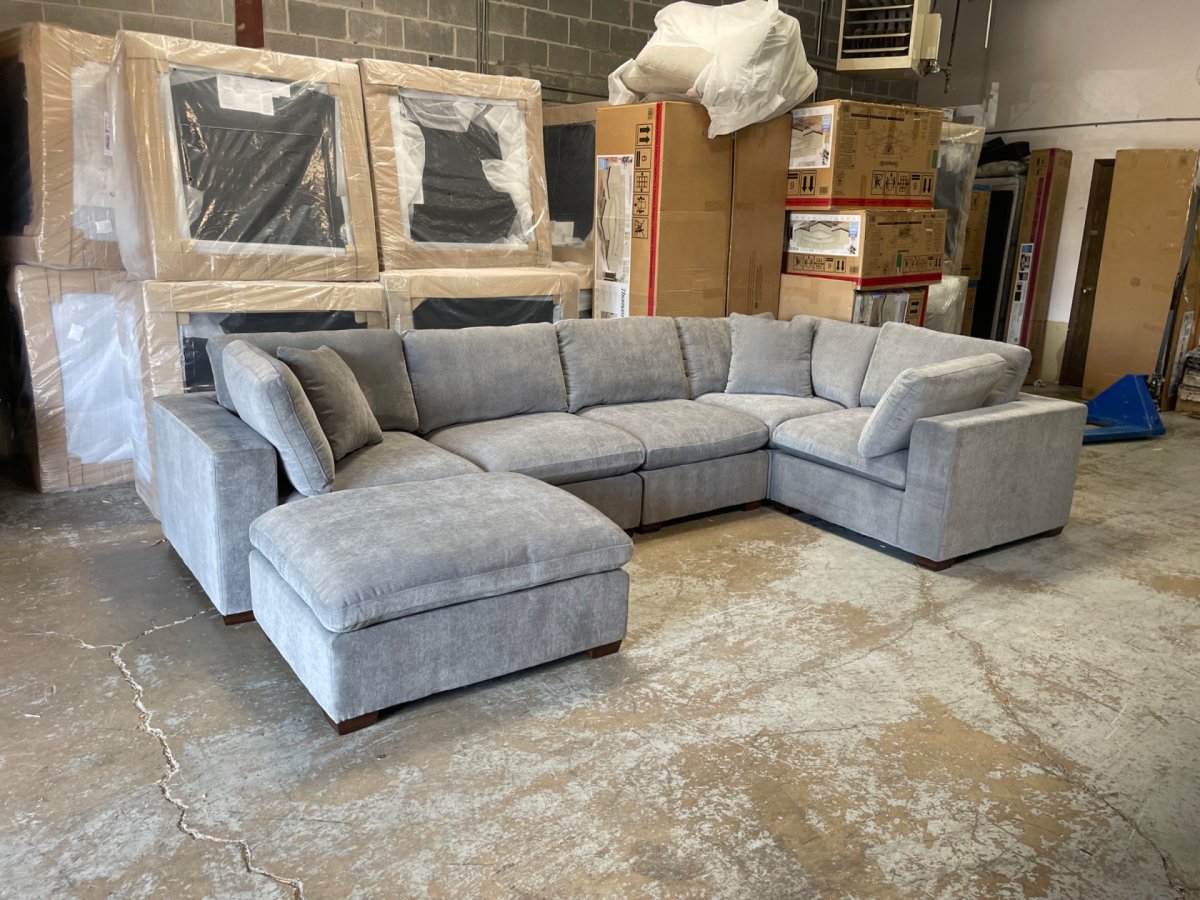 Thomasville Lowell 6-piece Fabric Modular Sectional, Dark Gray