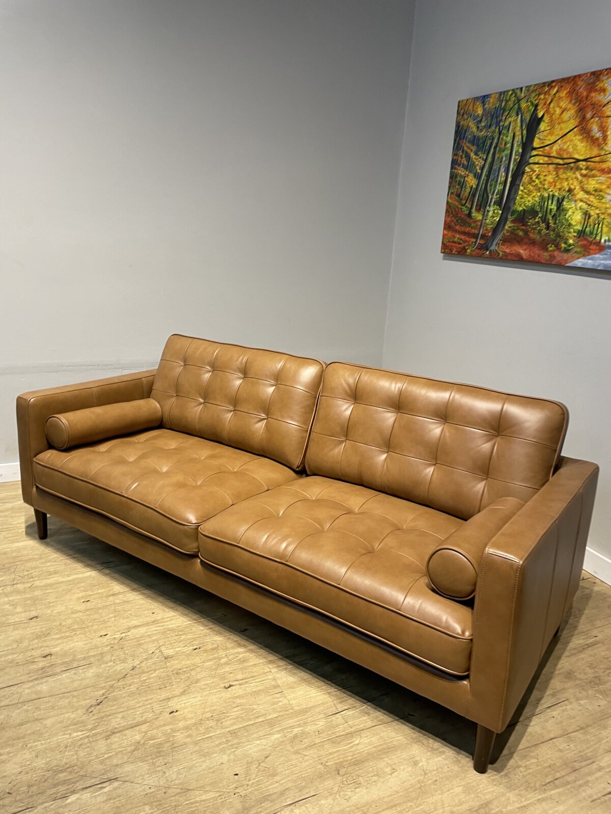 Harstine Leather Sofa - Image 3