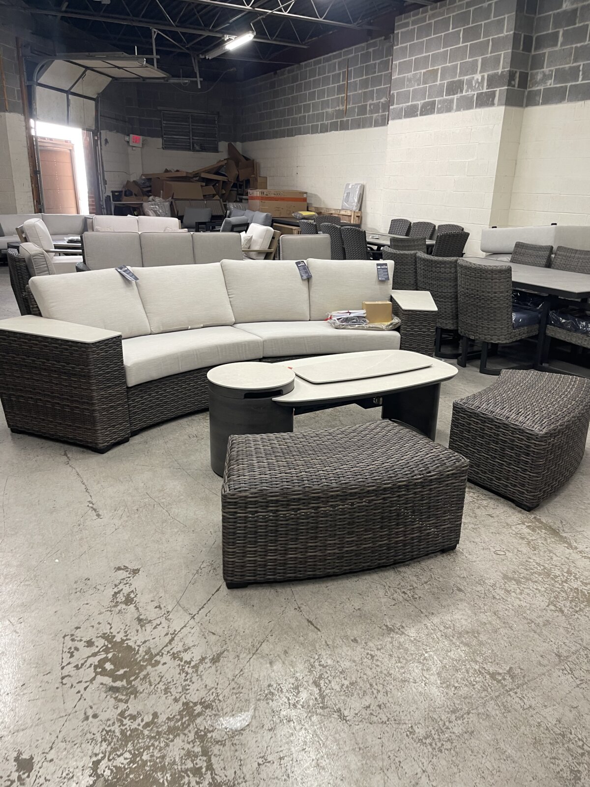 SunVilla Middleton 7-piece Fire Outdoor Patio Sectional Seating Set - Image 1