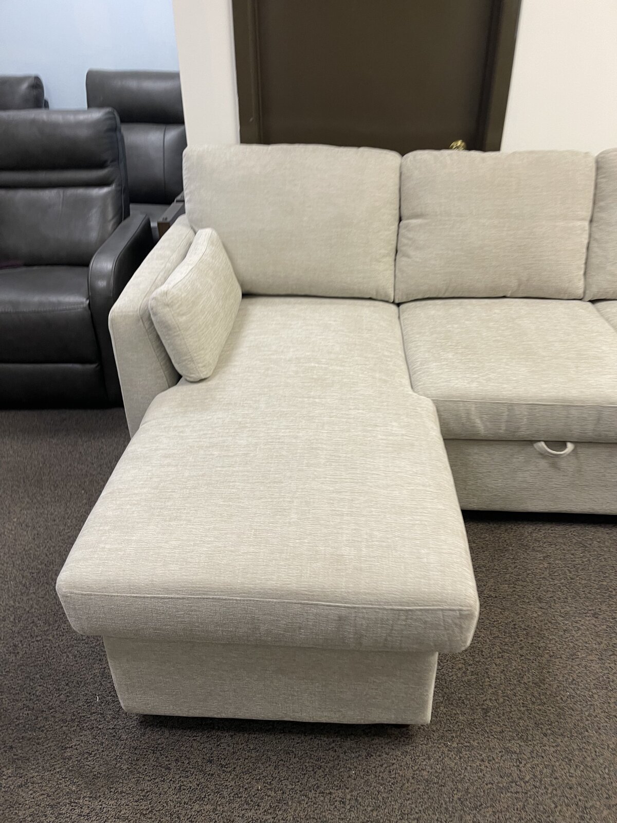 Coddle Luke Fabric Sleeper Sofa With Reversible Chaise And Storage Beige - Image 3