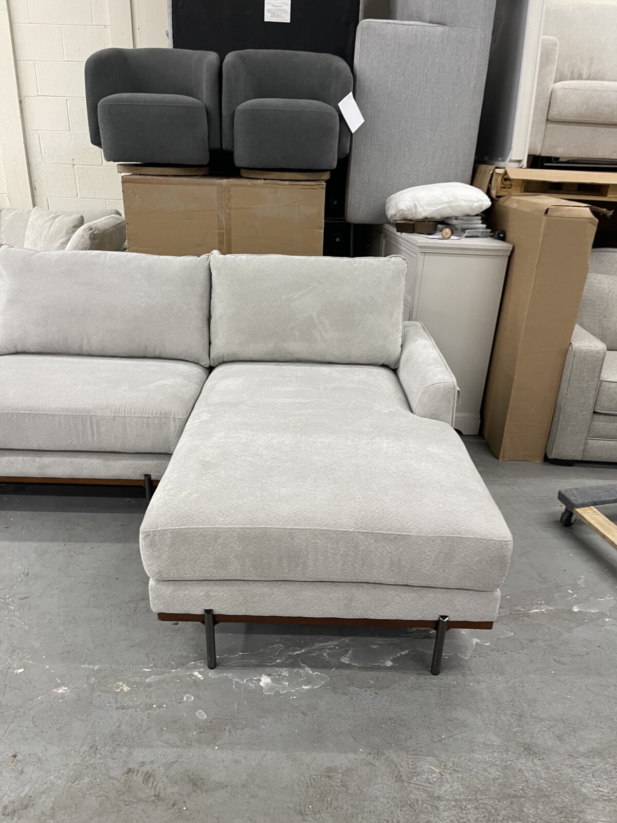 Myla 2 Piece Fabric Sofa Chaise - Image 2