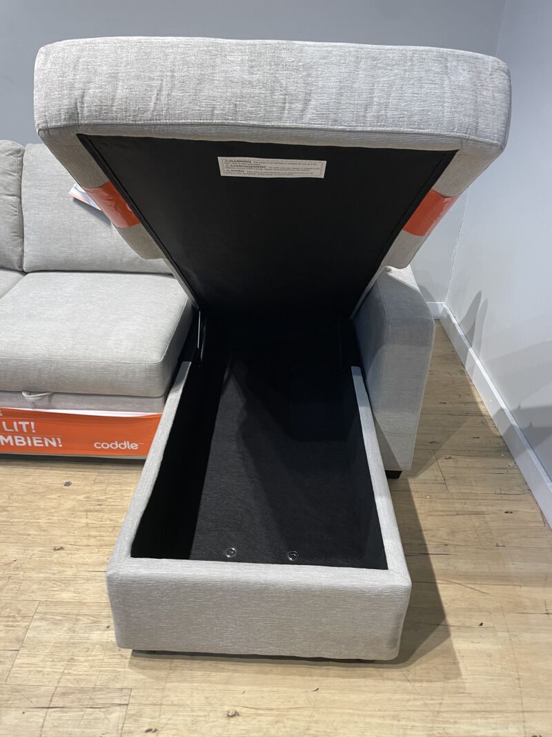 Coddle Aria Fabric Sleeper Sofa With Chaise Beige - Image 3