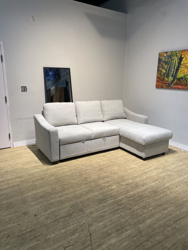 Coddle Aria Fabric Sleeper Sofa With Chaise Beige - Image 4