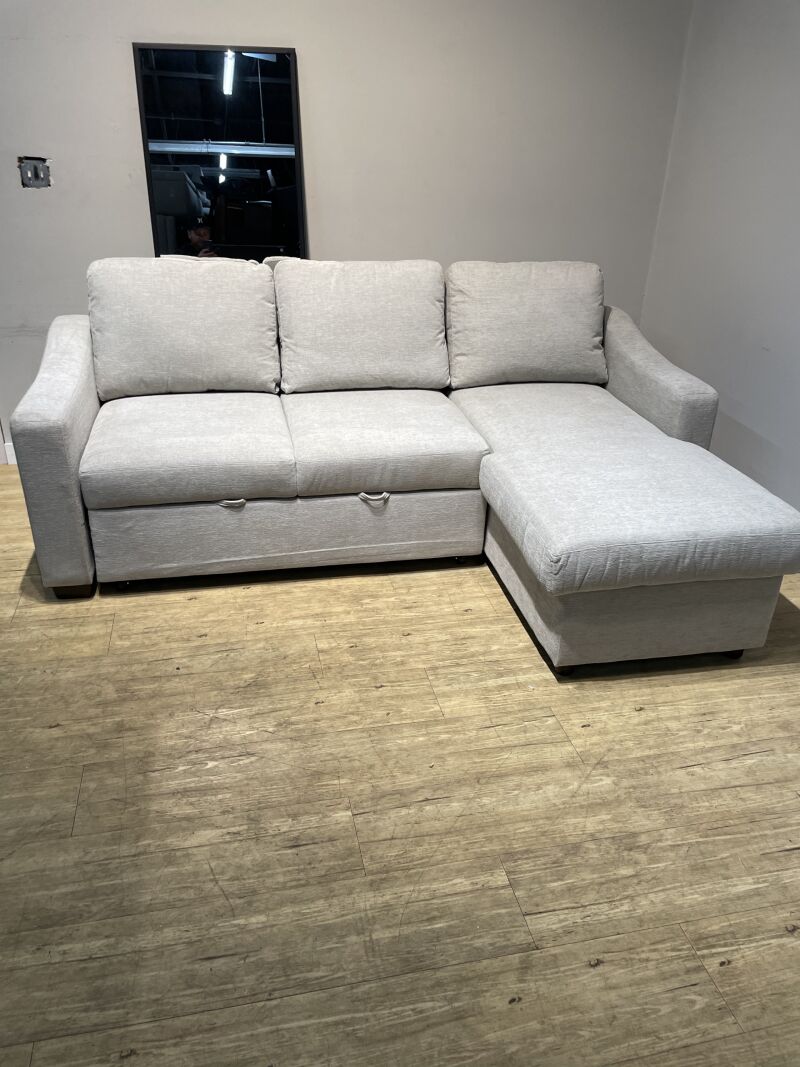 Coddle Aria Fabric Sleeper Sofa With Chaise Beige - Image 5