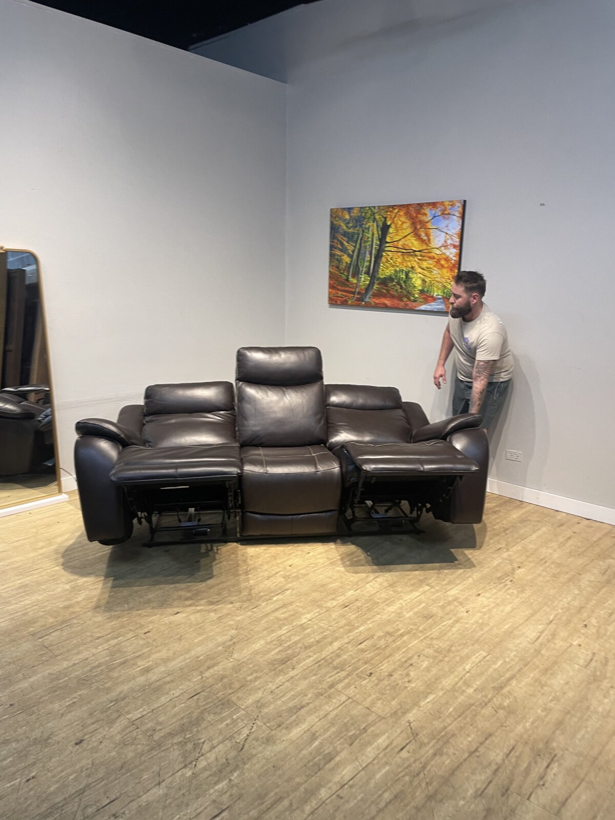 Harvey Leather Power Reclining Sofa With Power Headrests - Image 2