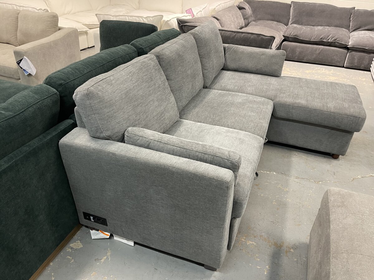 Coddle Luke Fabric Sleeper Sofa With Chaise Dark Gray - Image 3